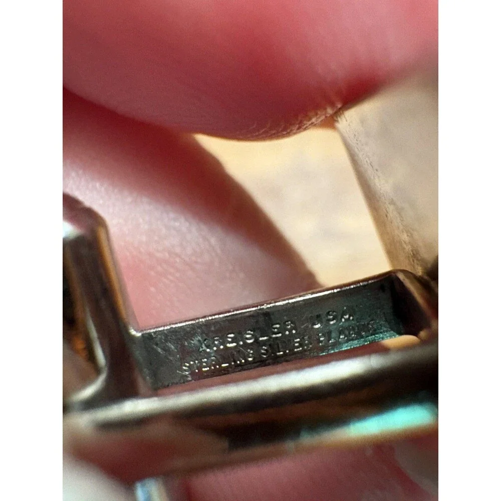 Vintage Kreisler USA Silver Plated Engraved Square Cufflinks Men’s Formal Style